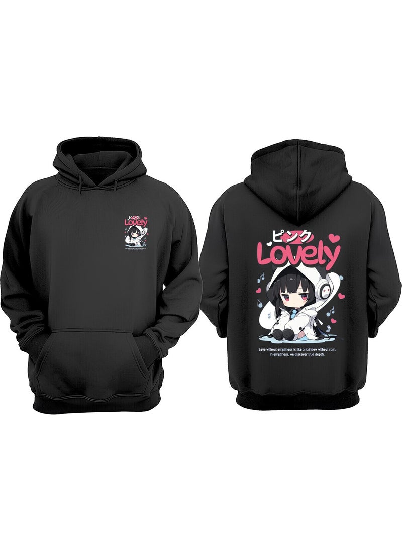 The Wert - Unisex Lovely Design Front Back Printed Regular Fit Black Sweatshirt - Image 1