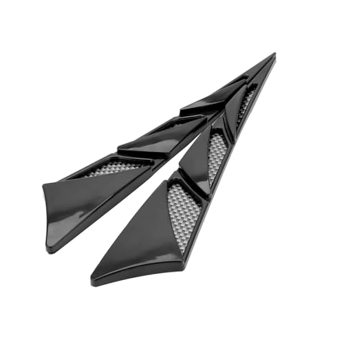 Opuweiy 2 PCS Hood Air Vents for Car Hood Scoop Air Intake Trim Shark Spoiler Modification Sticker Universal Car Accessories Exterior Black - Image 1