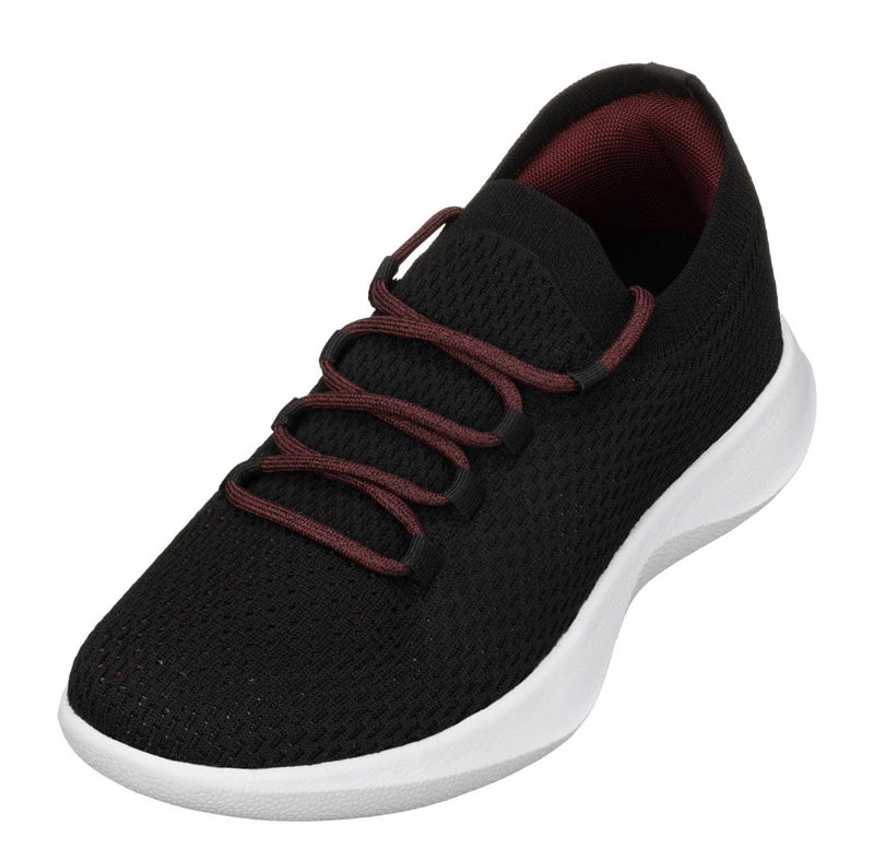 CALTO CALTO Mens Invisible Height Increasing Elevator Shoes BlackRed Ultra Lightweight Sporty Sneakers 24 Inches Taller Q085 Size 9 DM US