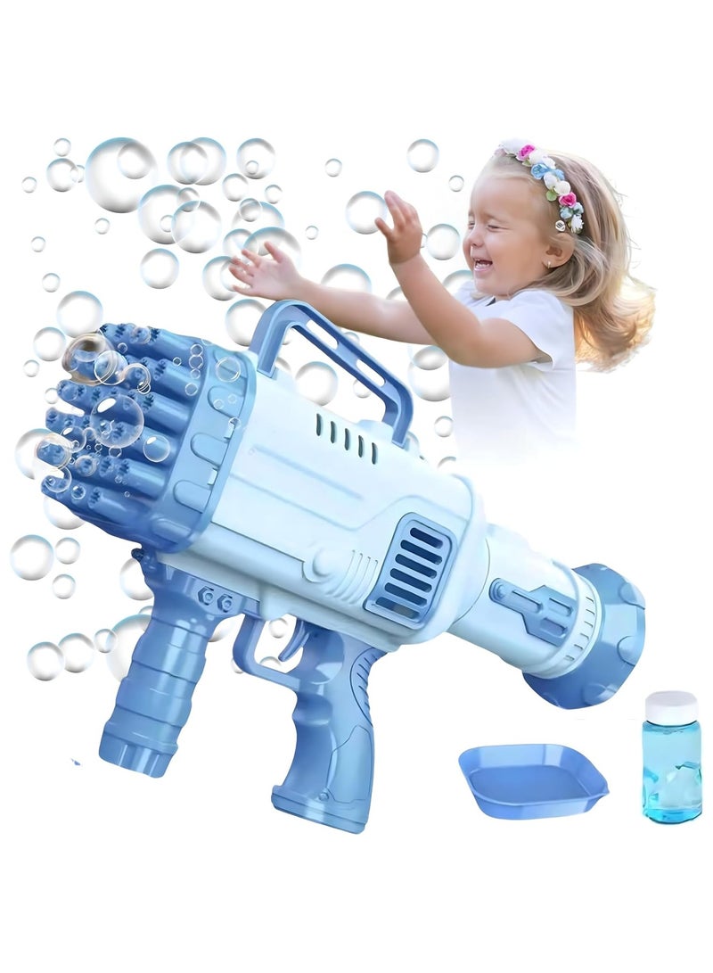 Bubble 32 Hole Bubble GUN for Kids | High Volume Bubble Gun with Solution | Ultimate Bubble Fun Maker (Blue) - Image 1
