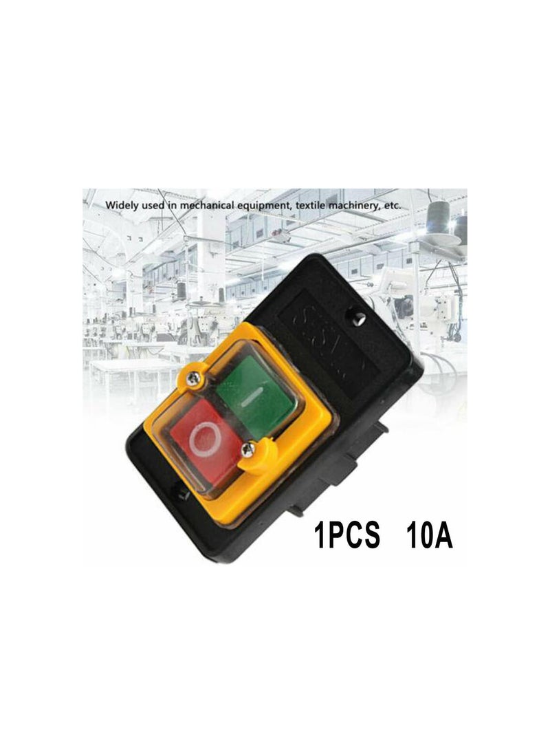 Waterproof Push Button Switch Motor ON/Off Start Stop Switch Self-Locking Shut Off Switch 10A AC 220V/380V KAO-5M