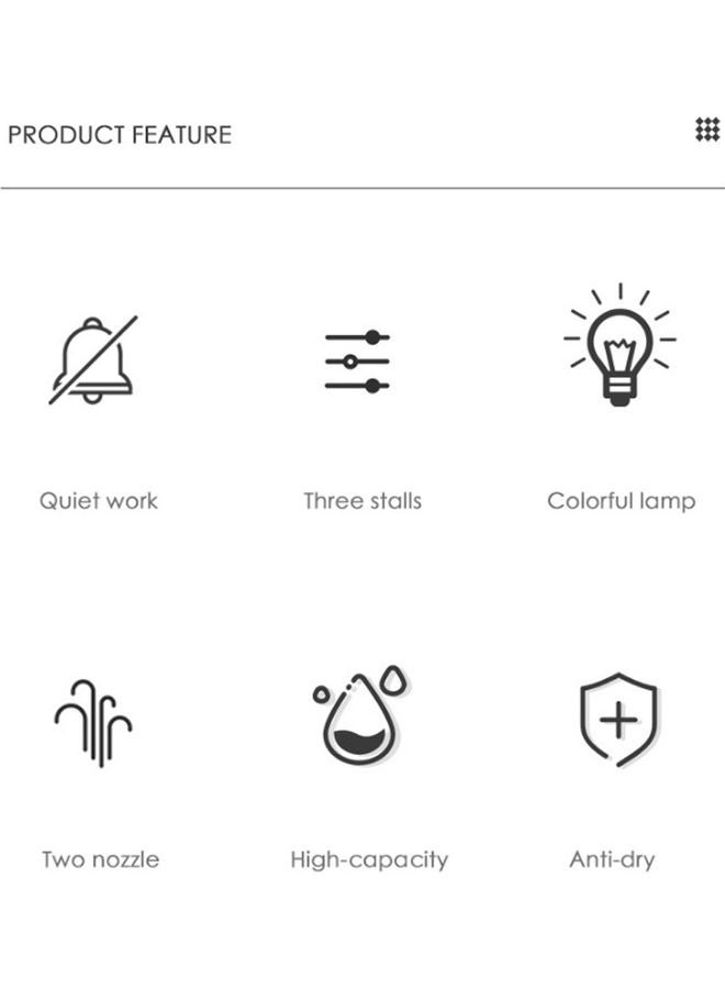 موزع زيوت عطرية سعة 3 لترات مزود بفوهة مزدوجة مع جهاز ترطيب هواء يعمل بالموجات فوق الصوتية مزود بإضاءة LED وردي - Image 5