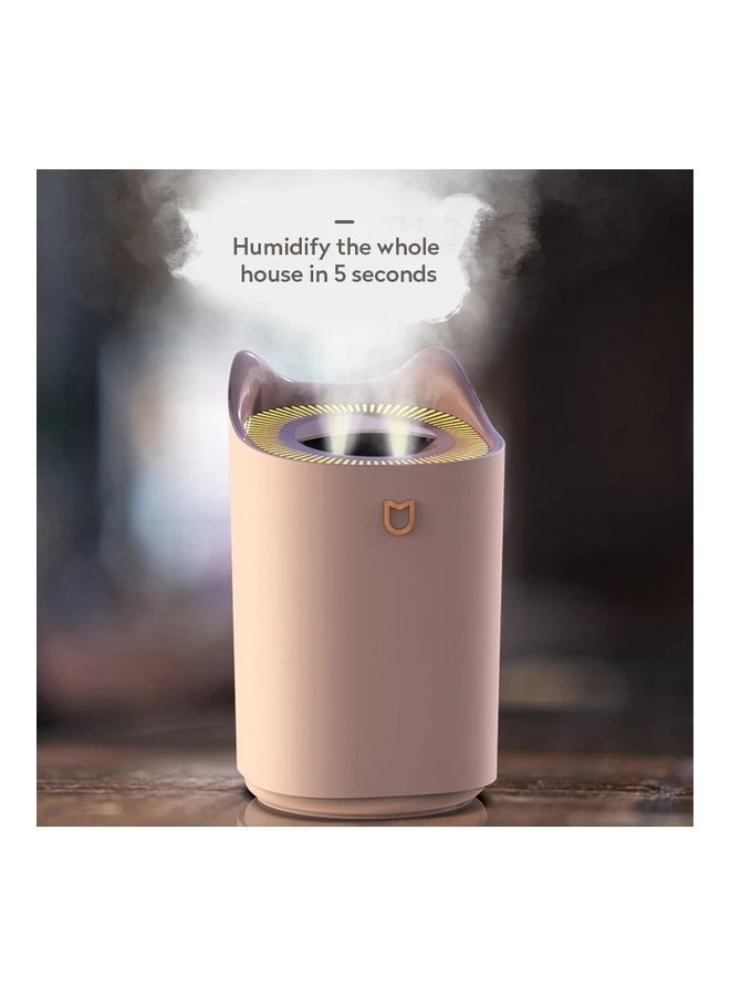 موزع زيوت عطرية سعة 3 لترات مزود بفوهة مزدوجة مع جهاز ترطيب هواء يعمل بالموجات فوق الصوتية مزود بإضاءة LED وردي - Image 3