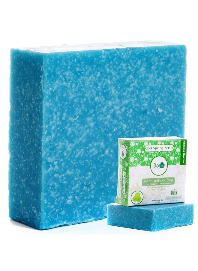 360Feel - Men'S Cool Spring Scrub Soap 5Oz Castile Handmade Soap Bar Bold Masculine Fresh Bergamot Citrus Woody Floral Notes Essential Oil Natural Soaps Gift Ready - Image 1