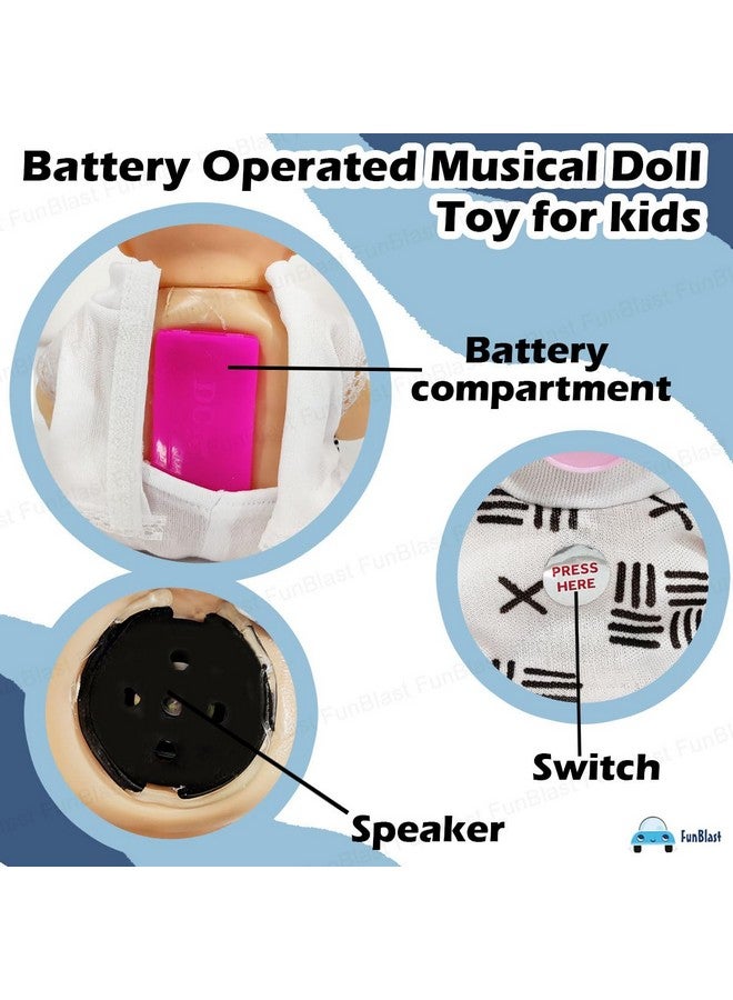 FunBlast Doll for Kids - Boy Doll for Kids, Musical Doll for Girls, Doll with Touch Sensors with Sound, Musical Doll for 3+ Year Old Boys & Girls, Boy Doll with Dress (White) - Image 5