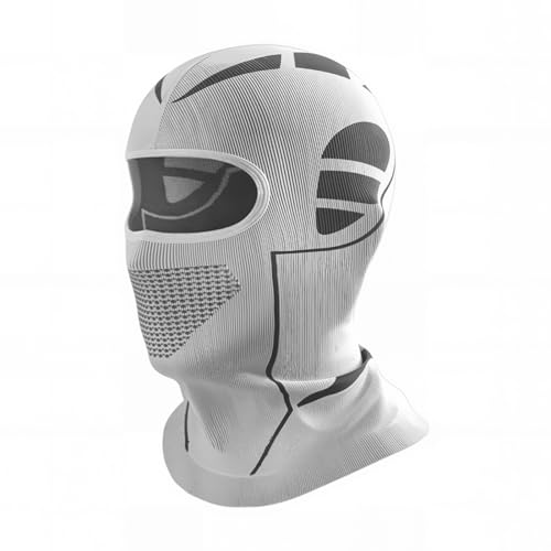 SPTSLFB Mech-Style Ski & Motorcycle Mask-Windproof Balaclava, Full Face with Vent Holes, Helmet-Friendly, Unisex for Skiing & Riding White/Gray - Image 1