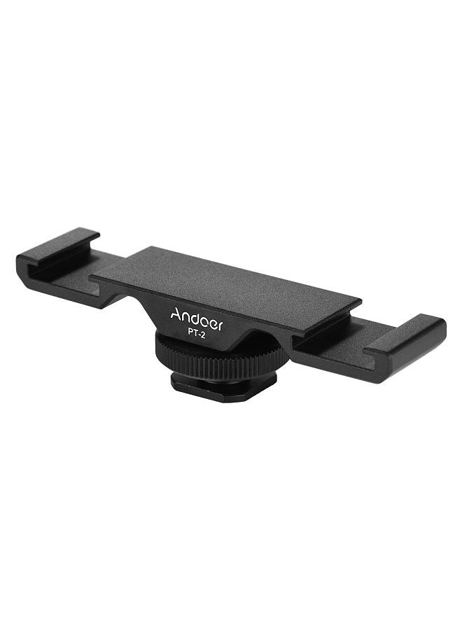 ANDOER PT-2 Double Cold Shoe Mount Extension Bar Dual Bracket for DV DSLR Camera Smartphone Mic LED Video Light  - Image 1