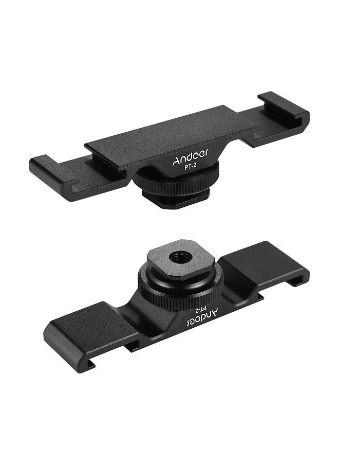 ANDOER PT-2 Double Cold Shoe Mount Extension Bar Dual Bracket for DV DSLR Camera Smartphone Mic LED Video Light  - Image 5