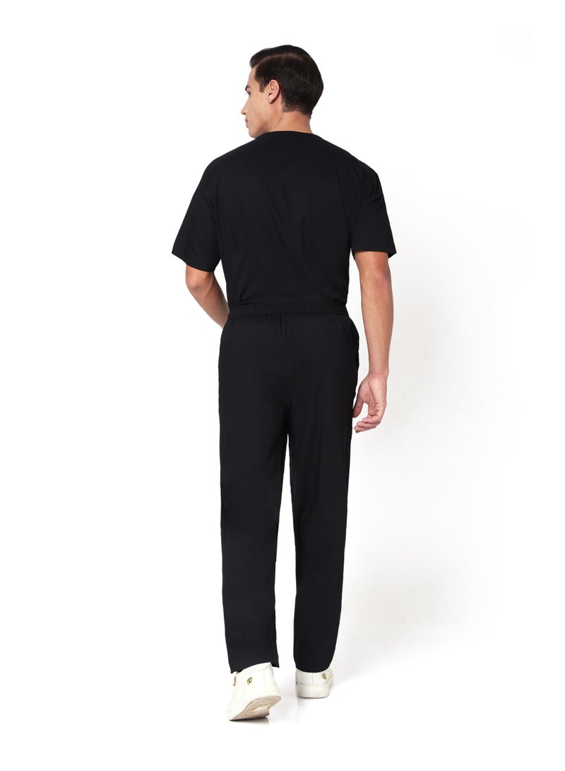 KNYA Ecoflex Lite Active Men's Scrubsuit, 5 Pocket, 2-way Stretch, for Doctors (Black, 3XL) - Image 2