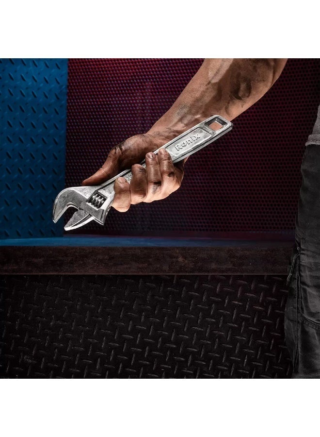 Ronix 12" Chrome Adjustable Wrench RH-2433, 35mm Opening 0.76kg, Precision Jaws Laser Scales, German Manufacturing #Ronix RH-2433 - Image 4