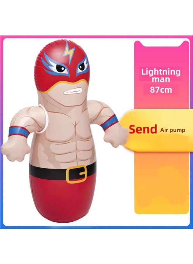 Inflatable Tumbler Toy Sandbag Baby Large Boys And Girls Children Children Boxing Toys Years Old-Color:Flash Tumbler Send Pump - Image 1