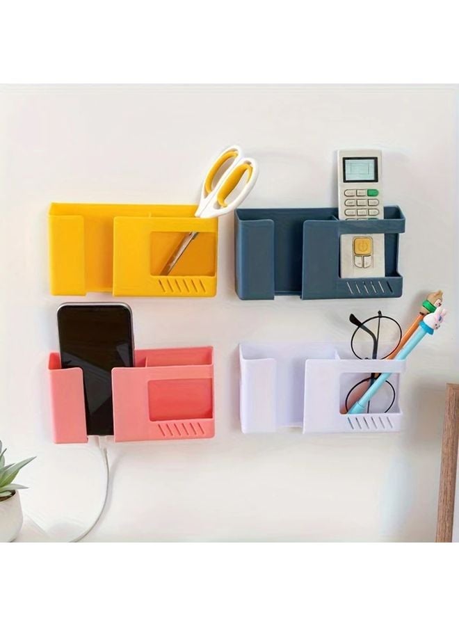 Blue Plastic Wall Mounted Organizer Bracket Multi Purpose Remote Control Holder - Image 4