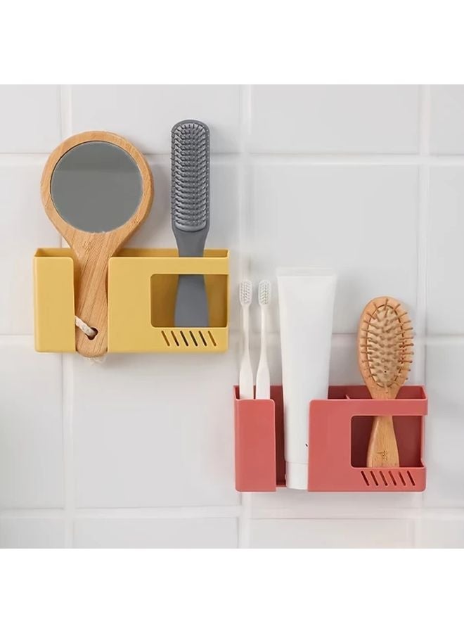 Blue Plastic Wall Mounted Organizer Bracket Multi Purpose Remote Control Holder - Image 3