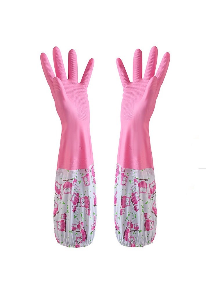 Two-piece scrubbing glove set (pink)