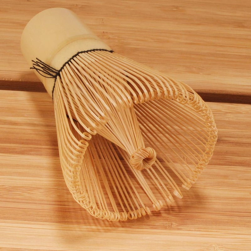 BambooMN Matcha Bowl Set Includes Bowl, Rest, Tea Whisk, Chasaku & Tea Spoon (Black) - Image 4