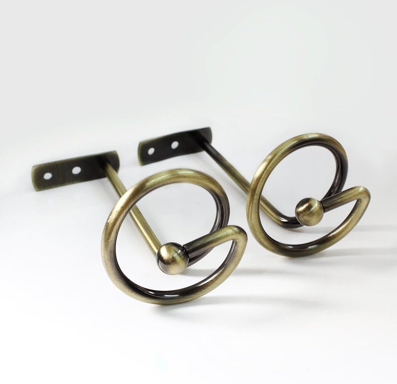 Elifel Decorative Tieback Metal Curtain Holdbacks 4 Pieces Wall Mounting Tiebacks for Curtains Curtain Holdbacks Tieback Hooks Tieback for Curtains - Image 3