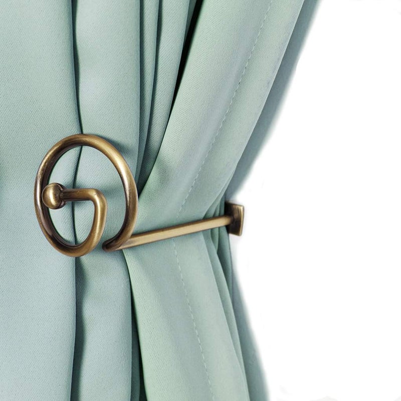 Elifel Decorative Tieback Metal Curtain Holdbacks 4 Pieces Wall Mounting Tiebacks for Curtains Curtain Holdbacks Tieback Hooks Tieback for Curtains - Image 1
