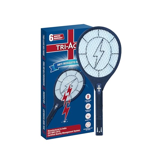 Tri-Activ Anti Mosquito Bat | 6 months Warranty | Rechargable Upto 500 Times | Mosquito Killer Racket| Bat to Hit Mosquito, Insect Killer & Fly Swatter | Long Lasting Battery |ISO Certified| Pack of 2 - Image 1