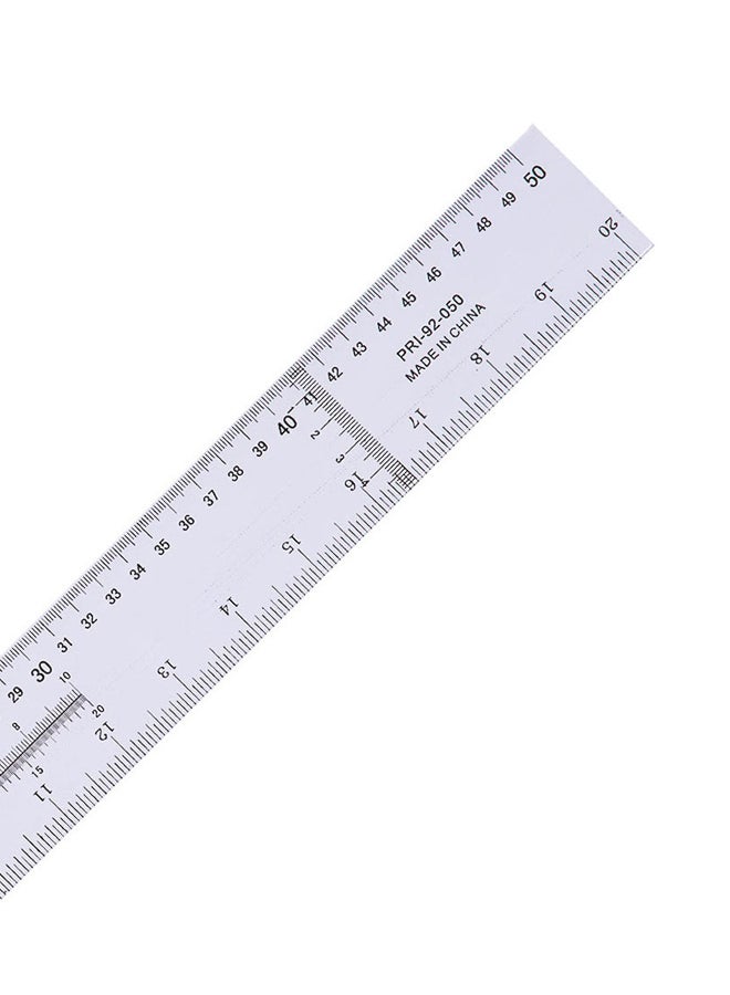 PRIMA 50cm Clear Plastic Steel Ruler, Accurate Metric & Imperial Measurements, Easy-Read Graduations for Students, Architects, Engineers, Office Use, Sturdy Transparent Design - Image 2