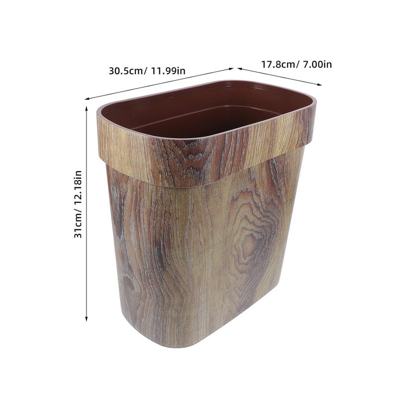 Marble Pattern Trash Can Narrow Rubbish Garbage Bin Oval Plastic Wastebasket for Bathroom Kitchen Bedroom Open Top Household Waste Container - Image 2