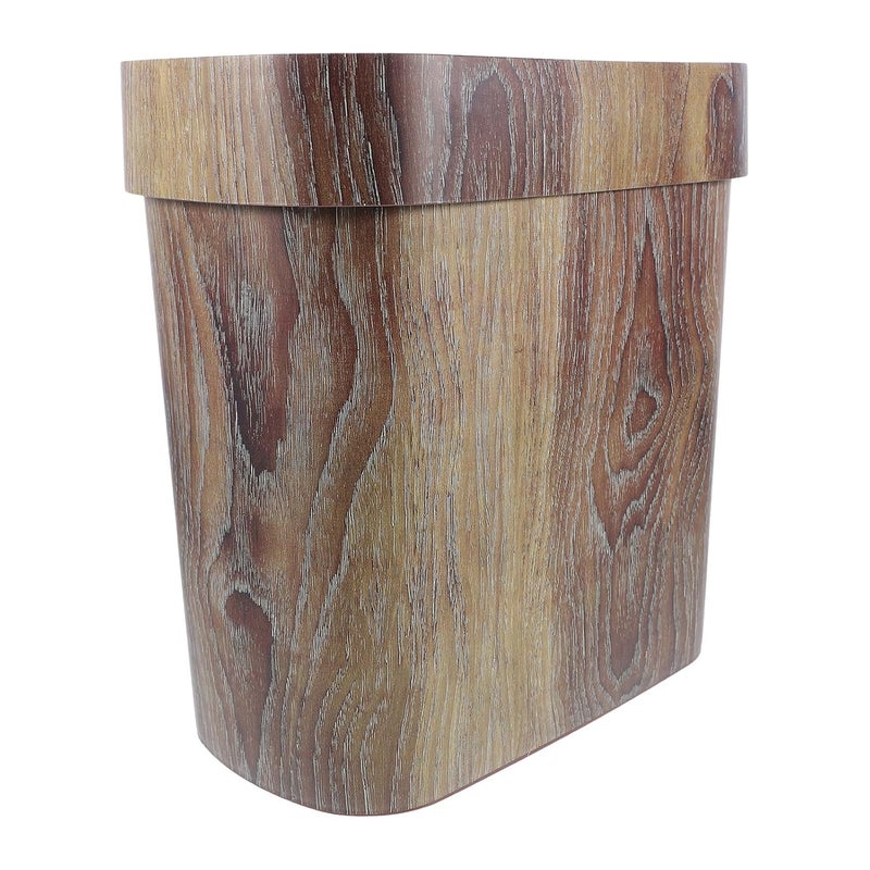 Marble Pattern Trash Can Narrow Rubbish Garbage Bin Oval Plastic Wastebasket for Bathroom Kitchen Bedroom Open Top Household Waste Container - Image 1
