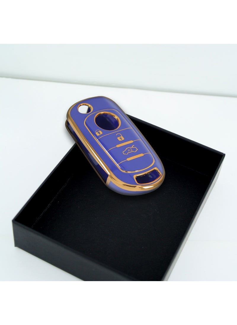 Tekno Dev Market Fiat Egea TPU Material Blue Silicone Key Case  - Image 3