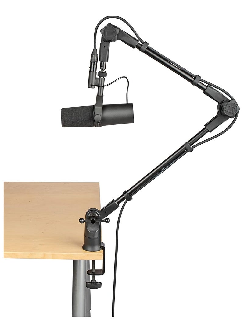 Slim Profile Desktop Mic Stand Boom Arm For Broadcasts Podcasts Content Creation Live Streaming & Similar Applications - Image 1