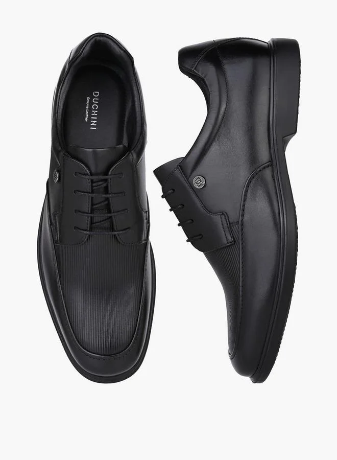 Duchini Men Lace-Up Leather Derby Shoes