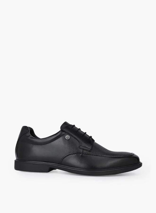 Duchini Men Lace-Up Leather Derby Shoes