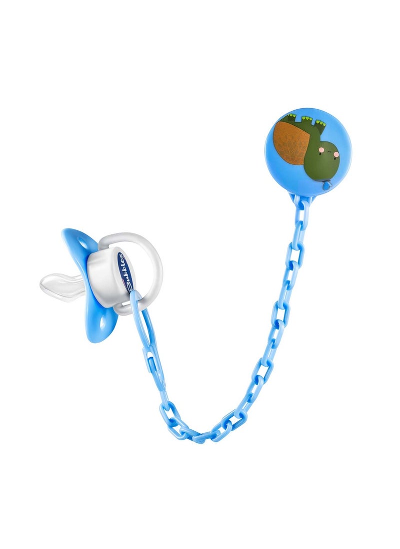 Bubbles Bubbles Beveled Soother with Chain Multishape-Blue  - Image 1