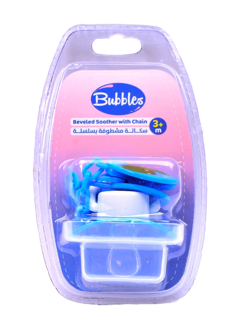 Bubbles Bubbles Beveled Soother with Chain Multishape-Blue  - Image 3