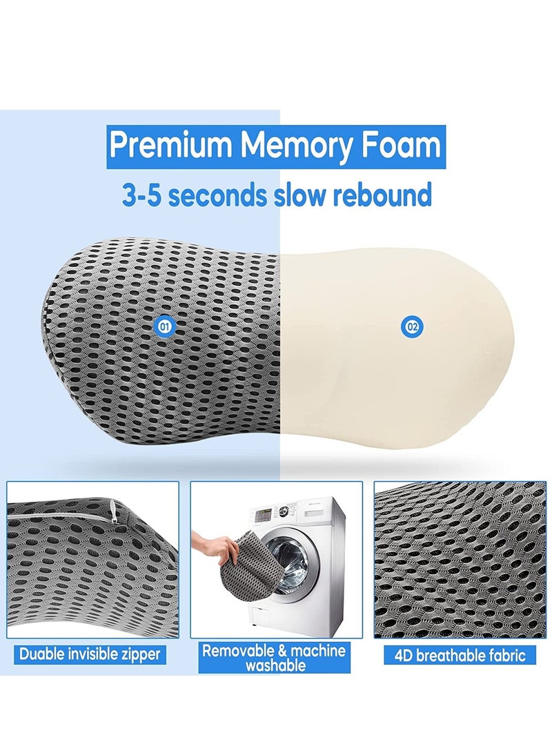 Zikra Support Pillow for Sleeping Memory Foam Neo Cushion Back Support Pillow for Lower Back Pain Relief Waist Support Cushion Back Pillow for Mom Pillow for Office Chair Car Bed - Image 3
