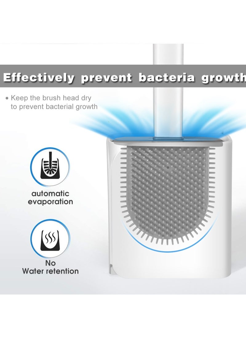 Home Care - Wall Mounted Hanging Flat Wc Borstel Tpr White Toilet Brush And Holder Silicone Bathroom - Image 1