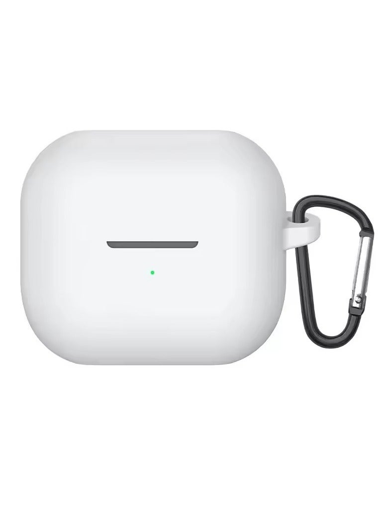 Soft Silicone Cover For Samsung Galaxy Buds 3/3 Pro Case With Hook Antifall Protective Sleeve Accessories (White)