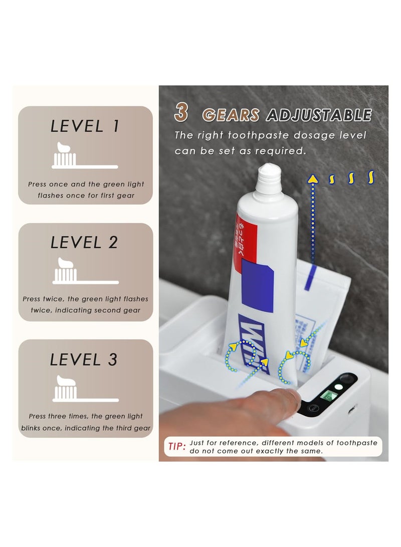 Excefore Automatic Toothpaste Dispenser Electric Toothpaste Dispenser With Sensor Toothpaste Dispenser Wall Mounted Toothpaste Squeezer Toothpaste Dispenser For Kids - Image 2