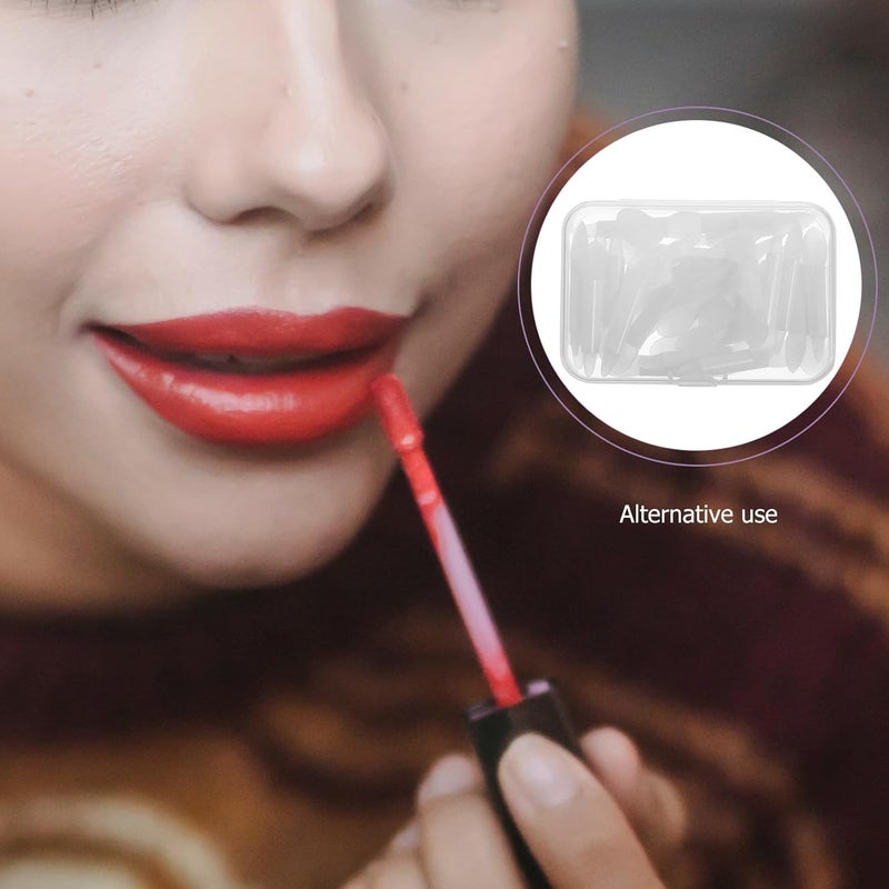 Portable 30pcs Silicone Lip Brush Set with Translucent Heads and Holder, Multi-functional Lipstick Applicator and Lip Mask Brush for Women’s Makeup and Cosmetic Use - Image 5