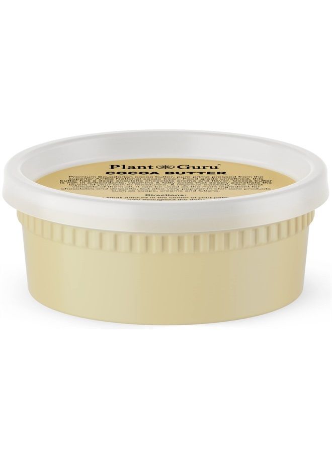 Plant Guru زبدة الكاكاو الخام 8 أونصات 100% نقية طبيعية غير مكررة من حبوب الكاكاو Arriba Nacional، رائعة لصنع الشوكولاتة، الصابون، بلسم الشفاه ومرطب للبشرة لصنع زبدة الجسم بنفسك - Image 1