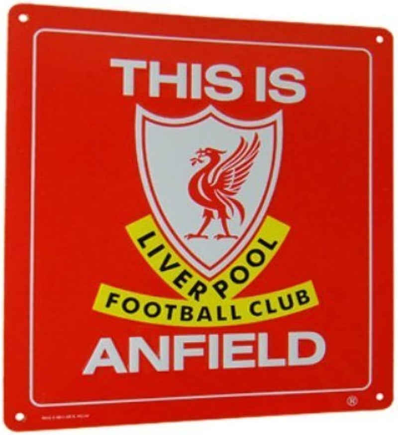 Liverpool FC 'This is Anfield' Metal Sign - Red, 25 x 23 cm