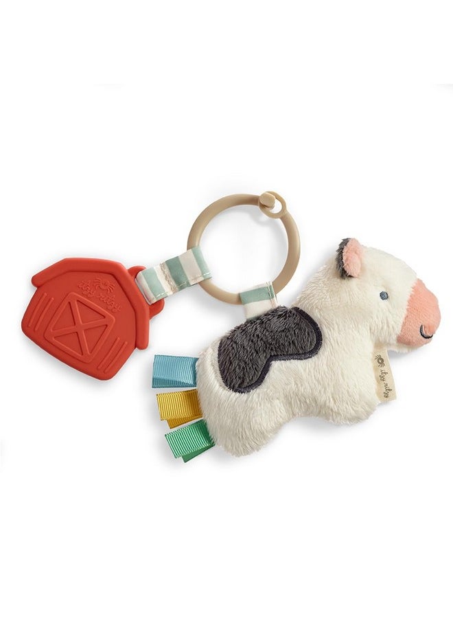Itzy Ritzy - Infant Toy & Teether - Itzy Pal Baby Teething Toy Includes Lovey, Crinkle Sound, Textured Ribbons & Silicone Teether Toy For Newborn (Cow) - Image 1