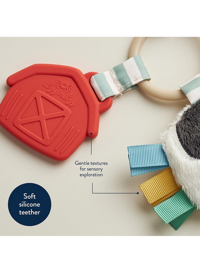Itzy Ritzy - Infant Toy & Teether - Itzy Pal Baby Teething Toy Includes Lovey, Crinkle Sound, Textured Ribbons & Silicone Teether Toy For Newborn (Cow) - Image 1