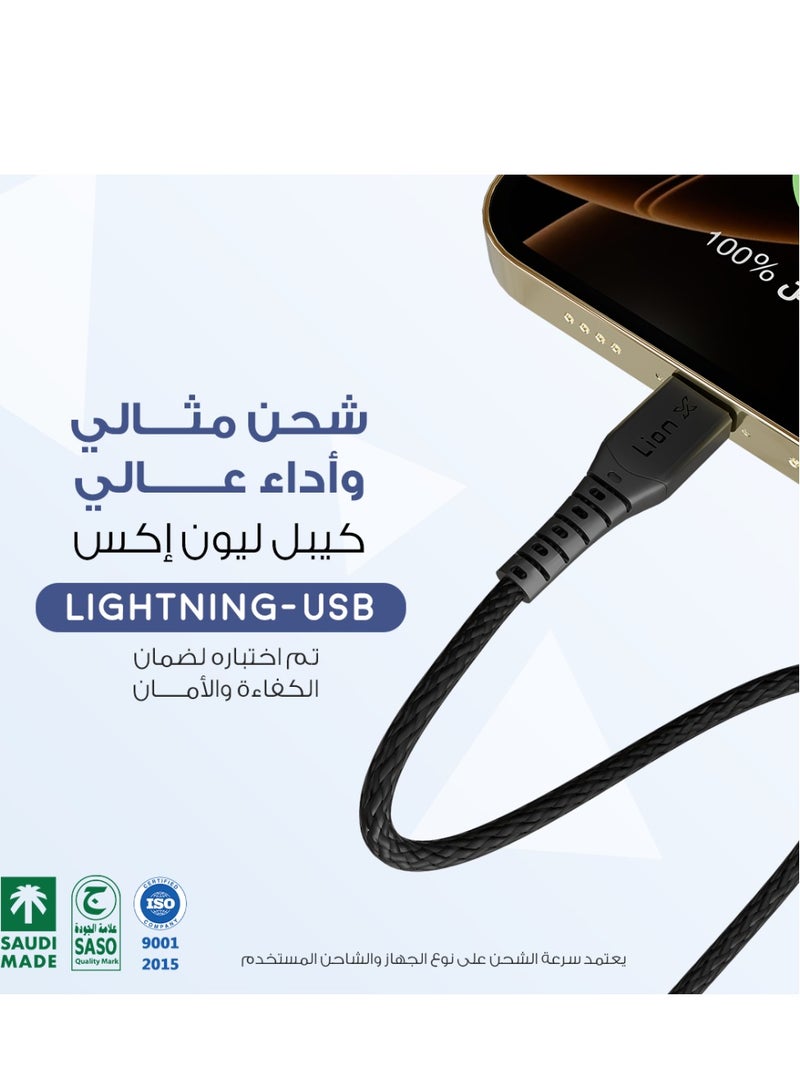 Lionx IPhone Charging Cable Fabric Supports Fast Charging Lion X - Image 2