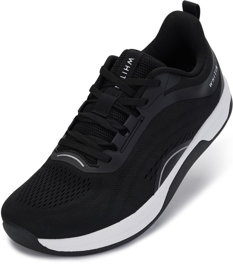 WHITIN Womens Zero Drop Wide Toe Box Road Running Shoes Width Walking Sneaker Size 8 Comfy Slip Resistant Sport Training Workout Tennis 39 Black