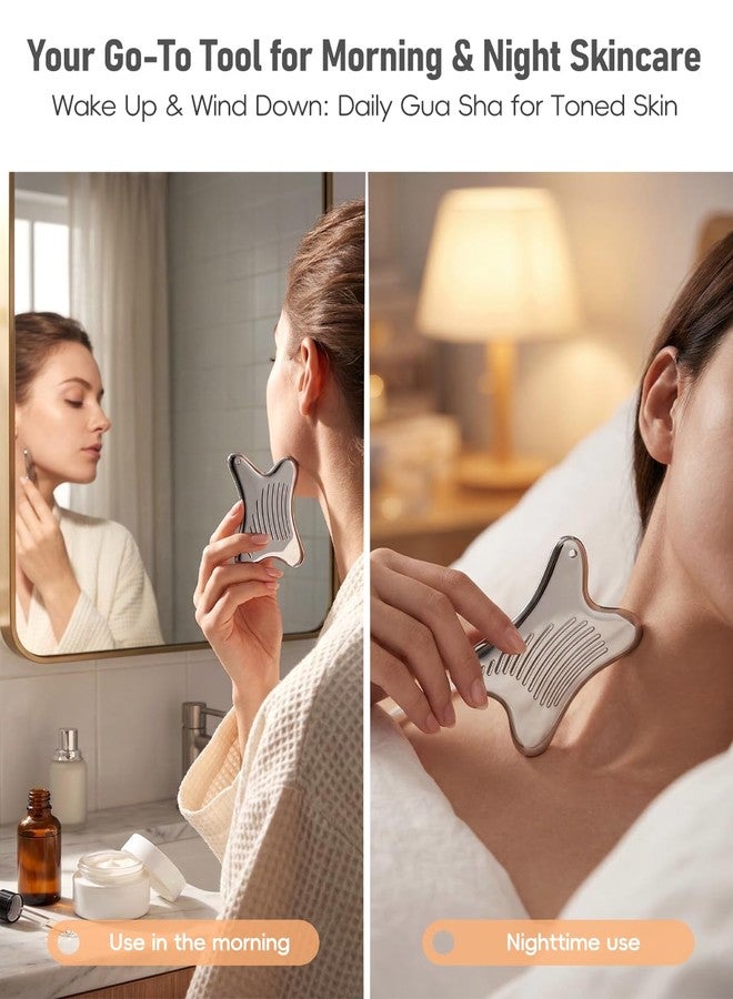 Amirce Stainless Steel Gua Sha Facial Tools for Face Jawline, Cheeks & Chin - Image 2