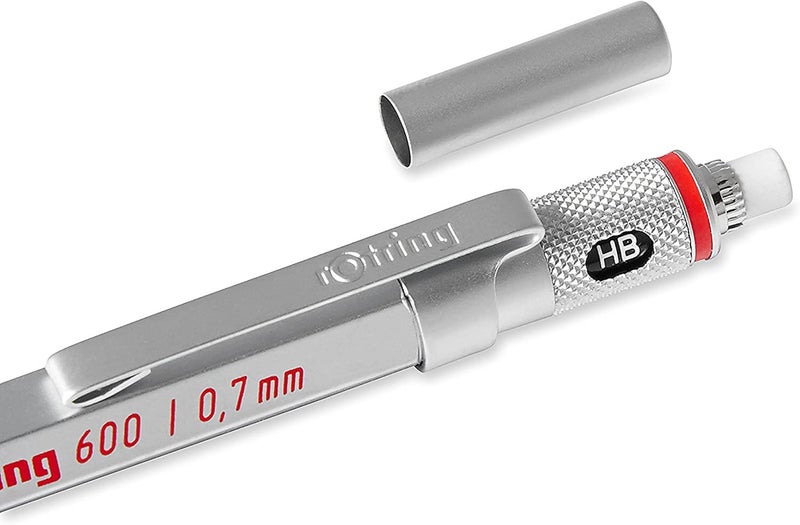 Rotring 600 Mechanical Pencil, 0.7 mm, Silver Barrel - Image 3