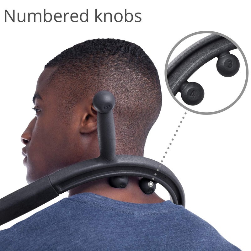 Body Back Buddy Elite â€“ USA Made â€“ Trigger Point Massage Tool, Shoulder Neck Back Handheld Self Massager, Manual Massage Cane, Hook, Muscle Knot Remover with Instructions, Patented (Black) - Image 3