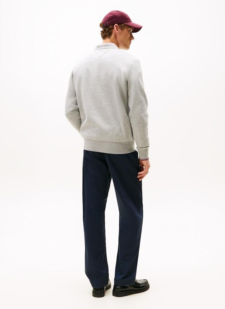 TOMMY HILFIGER Signature Tipped Crew Neck Fleece Jumper - Image 2