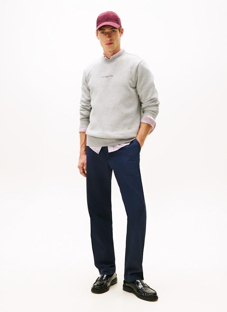 TOMMY HILFIGER Signature Tipped Crew Neck Fleece Jumper - Image 4