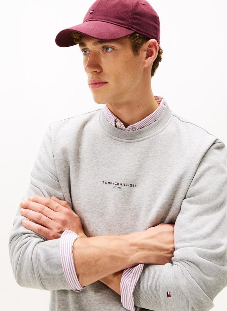 TOMMY HILFIGER Signature Tipped Crew Neck Fleece Jumper - Image 3