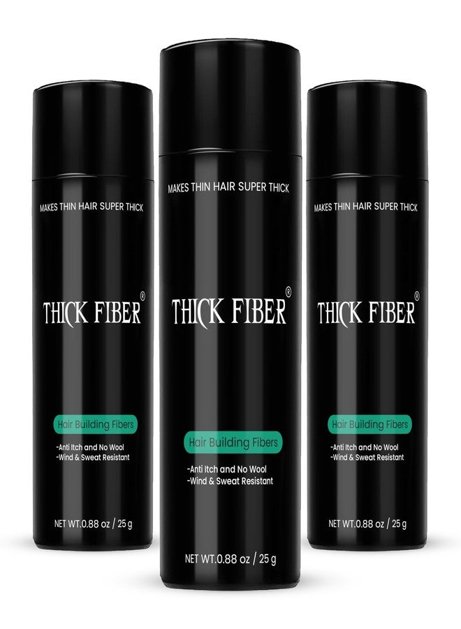 THICK FIBER Hair Building Fibers for Bald Spots & Thinning Hair (LIGHT BROWN, Pack of 3) - 25g Bottle - Conceals Hair Loss in Seconds - Hair Fibers for Men & Women - Image 1