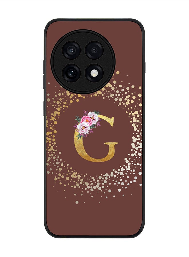 Stylizedd For OnePlus 13R / Ace 5 Pro Case,Slim fit Camera Protection, Shockproof Thin Phone cover  - Custom Monogram Floral - G  (Brown )